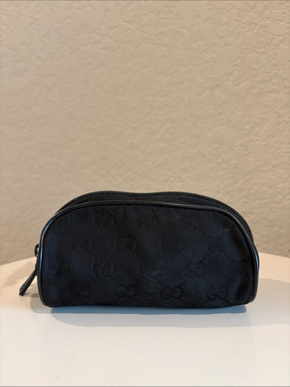 Gucci Black Monogram Cosmetic Pouch